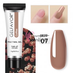PolyGel UV /LED pentru unghii false GELFAVOR Gel For Nail Extension de 15 ml - GE0907 Coffee